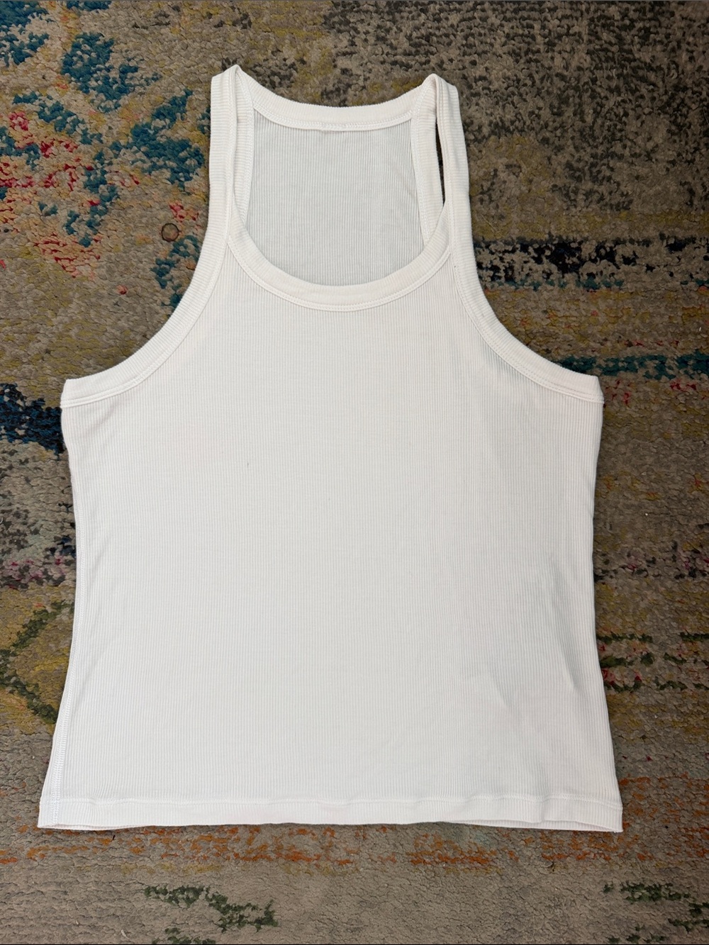 Vuori Everyday Ribbed Racerback Tank Top - White